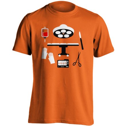 Bemosakodva központi műtős férfi póló (narancssárga)