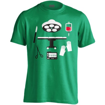 Műtős Csendélet központi műtős férfi póló (zöld)