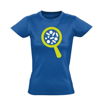Nagyító laboros/mikrobiológiai női póló (kék)