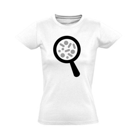 Nagyító laboros/mikrobiológiai női póló (fehér)