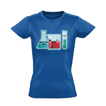 Vidámok a Lombik laboros/mikrobiológiai női póló (kék)