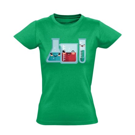 Vidámok a Lombik laboros/mikrobiológiai női póló (zöld)