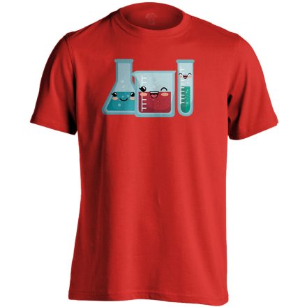 Vidámok a Lombik laboros/mikrobiológiai férfi póló (piros)
