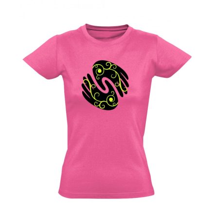 Gyógyító kezek masszázs női póló (rózsaszín)
