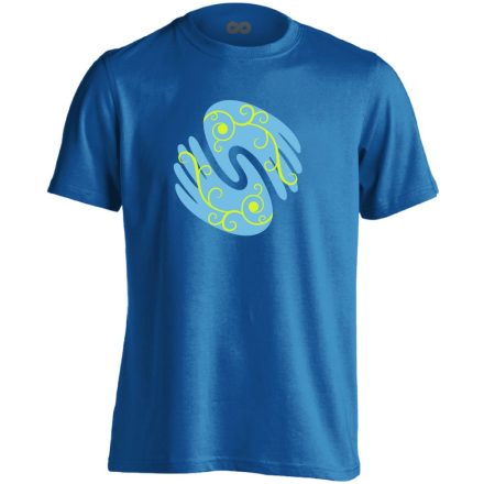 Gyógyító kezek masszázs férfi póló (kék)