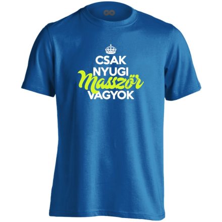 Masszőr vagyok masszázs férfi póló (kék)