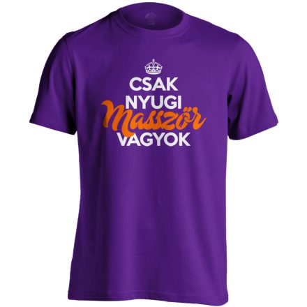 Masszőr vagyok masszázs férfi póló (lila)