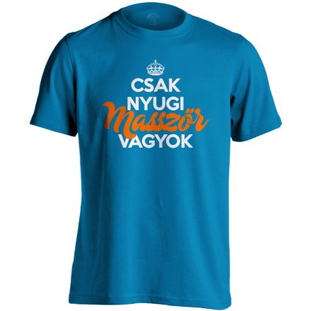 Masszőr vagyok masszázs férfi póló (zafírkék)