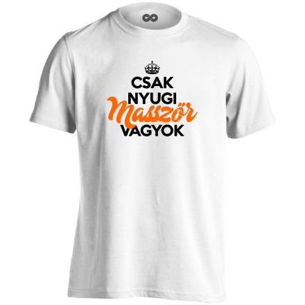 Masszőr vagyok masszázs férfi póló (fehér)
