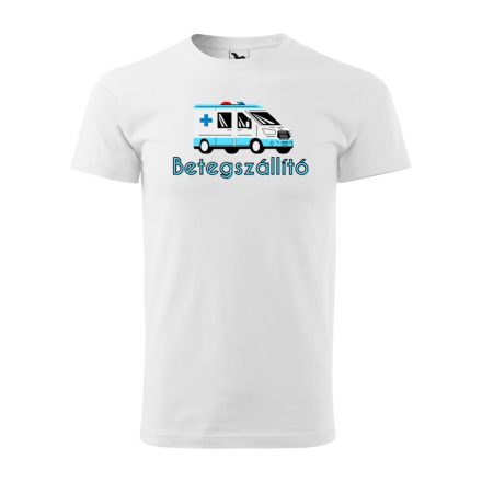 Autós betegszállító egészségügyi férfi póló (fehér)