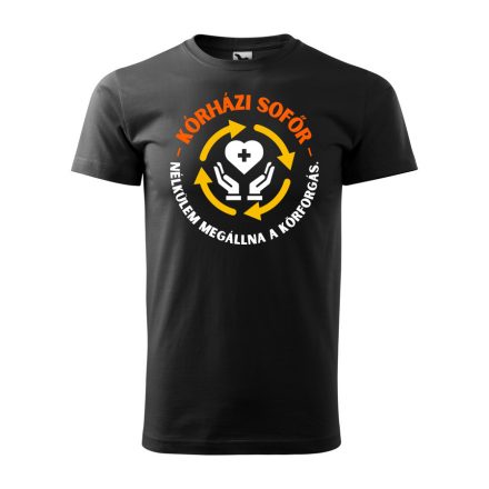 Körforgás kórházi sofőr férfi póló (fekete)