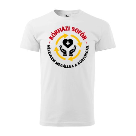 Körforgás kórházi sofőr férfi póló (fehér)
