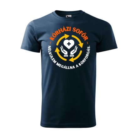 Körforgás kórházi sofőr férfi póló (tengerészkék)