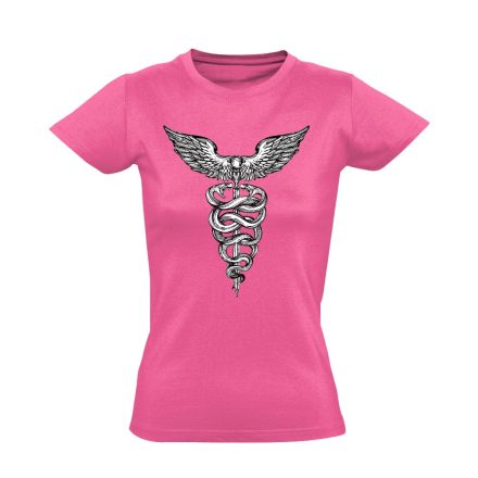 Caduceus mentős női póló (rózsaszín)