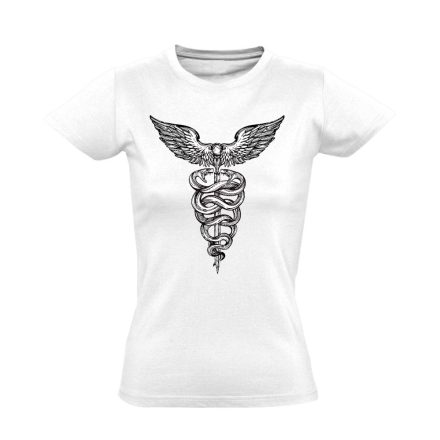 Caduceus mentős női póló (fehér)