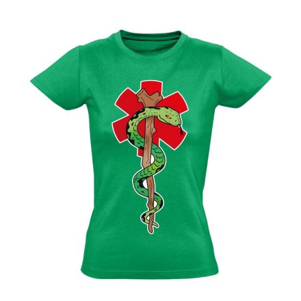 Kígyós női mentős póló (zöld)