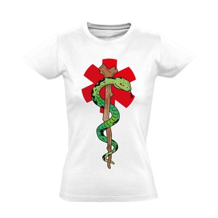 Kígyós női mentős póló (fehér)