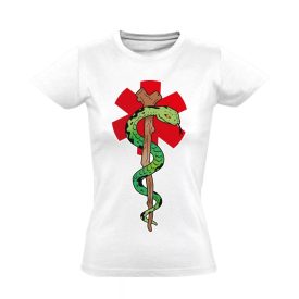 Kígyós női mentős póló (fehér) akciós póló - 2XL Kígyós női mentős póló (fehér) akciós póló - 2XL