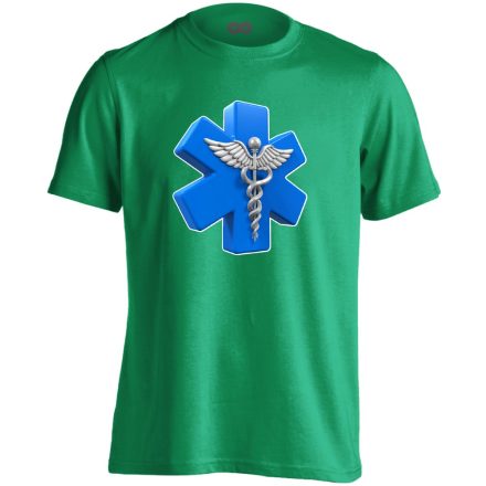 HáromDé mentős férfi póló (zöld)