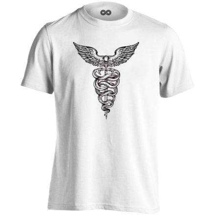 Caduceus mentős férfi póló (fehér)