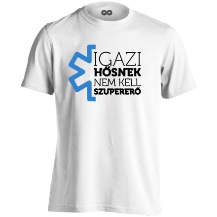 Hősködő mentős férfi póló (fehér)