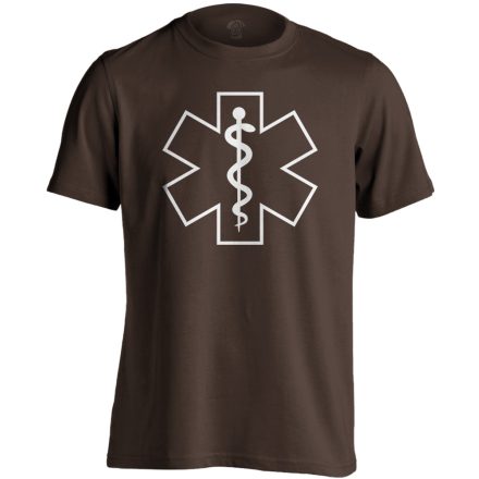 Szimbólum mentős férfi póló (csokoládébarna)