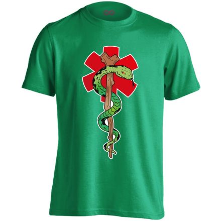 Kígyós mentős férfi póló (zöld)