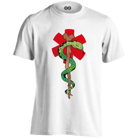 Kígyós mentős férfi póló (fehér) Kígyós mentős férfi póló (fehér)