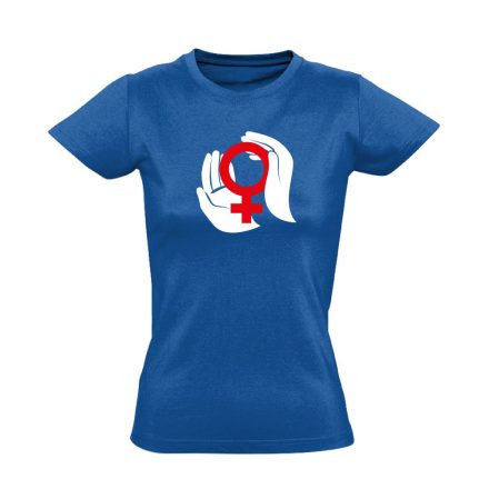A Nők Védelmezői nőgyógyászati női póló (kék)