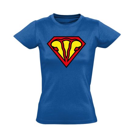 SuperUterus nőgyógyászati női póló (kék)