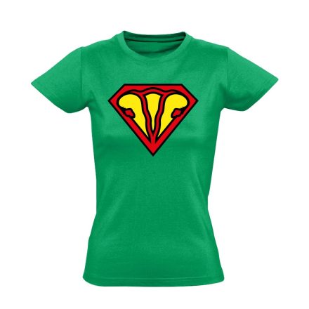 SuperUterus nőgyógyászati női póló (zöld)