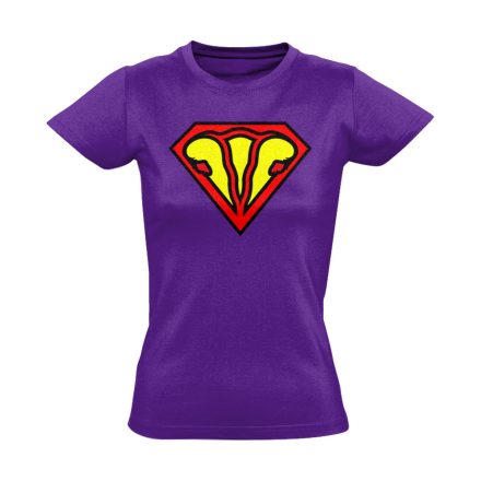 SuperUterus nőgyógyászati női póló (lila)