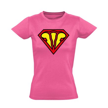 SuperUterus nőgyógyászati női póló (rózsaszín)