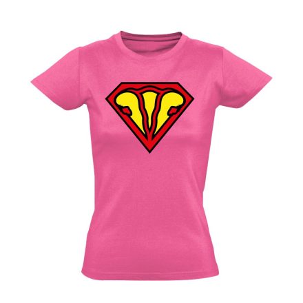 SuperUterus nőgyógyászati női póló (rózsaszín)