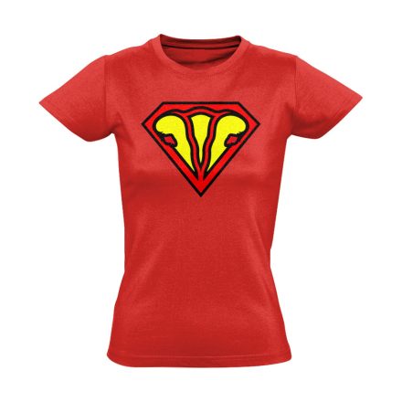 SuperUterus nőgyógyászati női póló (piros)