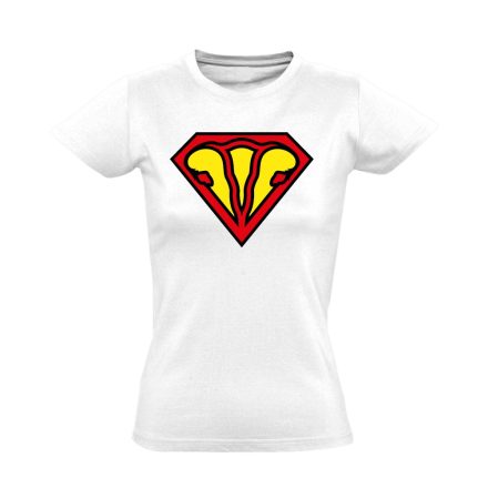 SuperUterus nőgyógyászati női póló (fehér)