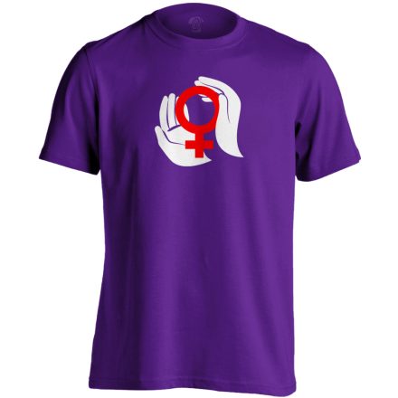 A Nők Védelmezői nőgyógyászati férfi póló (lila)