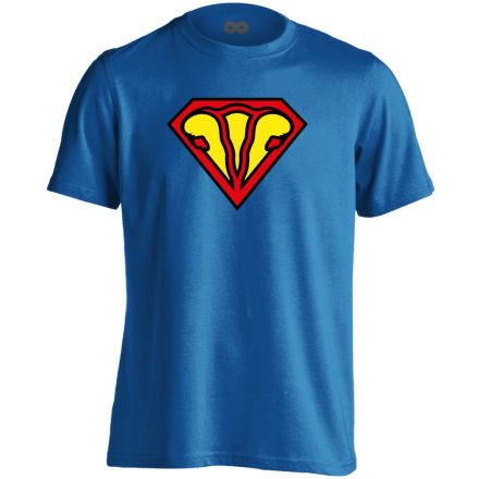 SuperUterus nőgyógyászati férfi póló (kék)