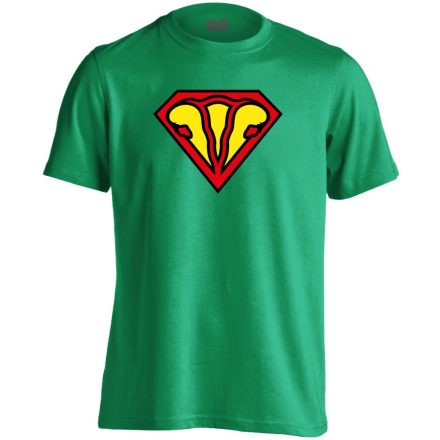 SuperUterus nőgyógyászati férfi póló (zöld)