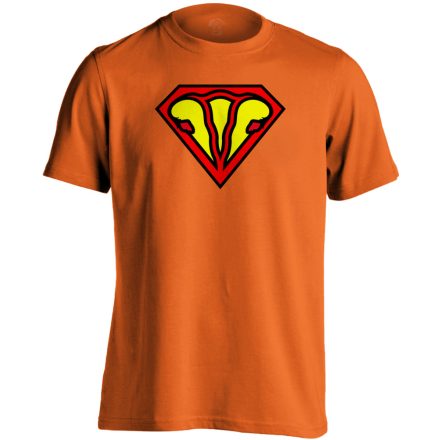 SuperUterus nőgyógyászati férfi póló (narancssárga)