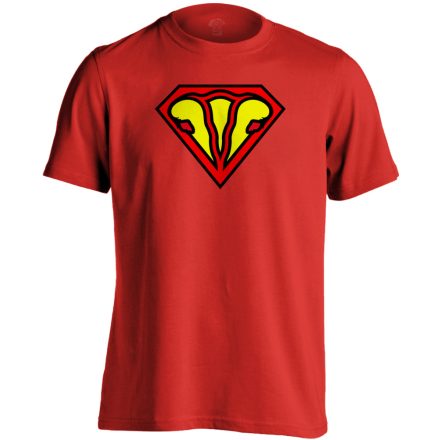 SuperUterus nőgyógyászati férfi póló (piros)