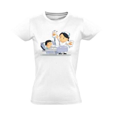 RádVigyáz nővér női póló (fehér) akciós póló - 2XL