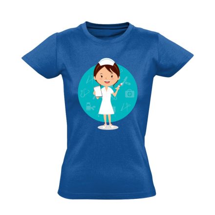Nővérke-Tündérke nővér női póló (kék)