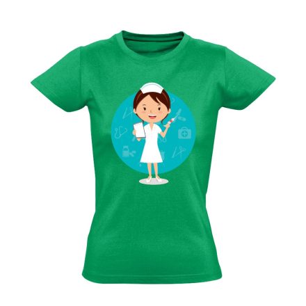 Nővérke-Tündérke nővér női póló (zöld)