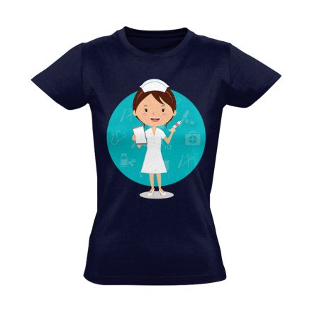 Nővérke-Tündérke nővér női póló (tengerészkék)