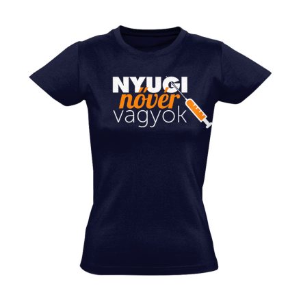 Nyugi, nővér vagyok! nővér póló (tengerészkék)