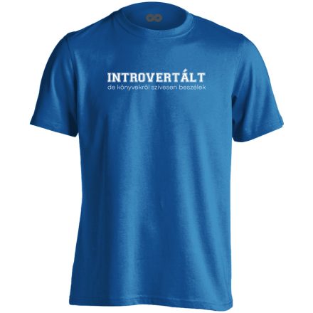 Introvertált könyves férfi póló (kék)