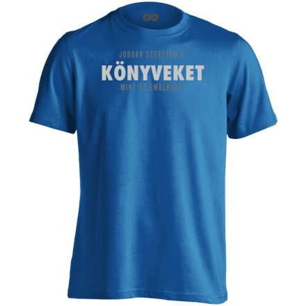 Inkább könyvek könyves férfi póló (kék)