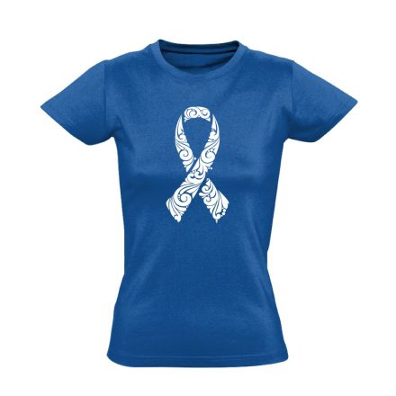 A remény szalagja onkológiai női póló (kék)