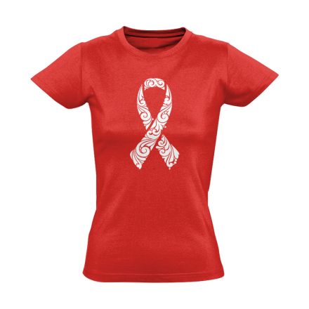 A remény szalagja onkológiai női póló (piros)
